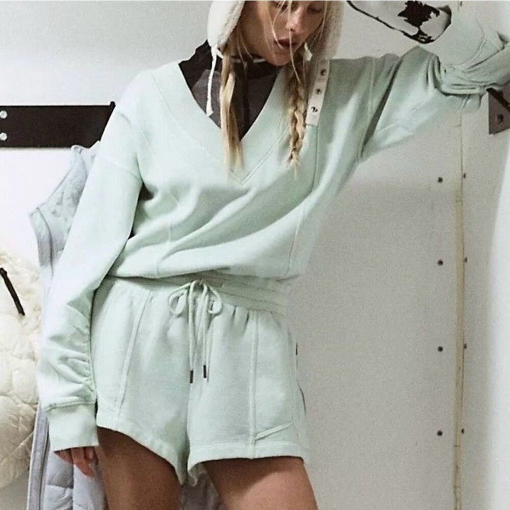 Free People Intercept Romper Large- Pistachio